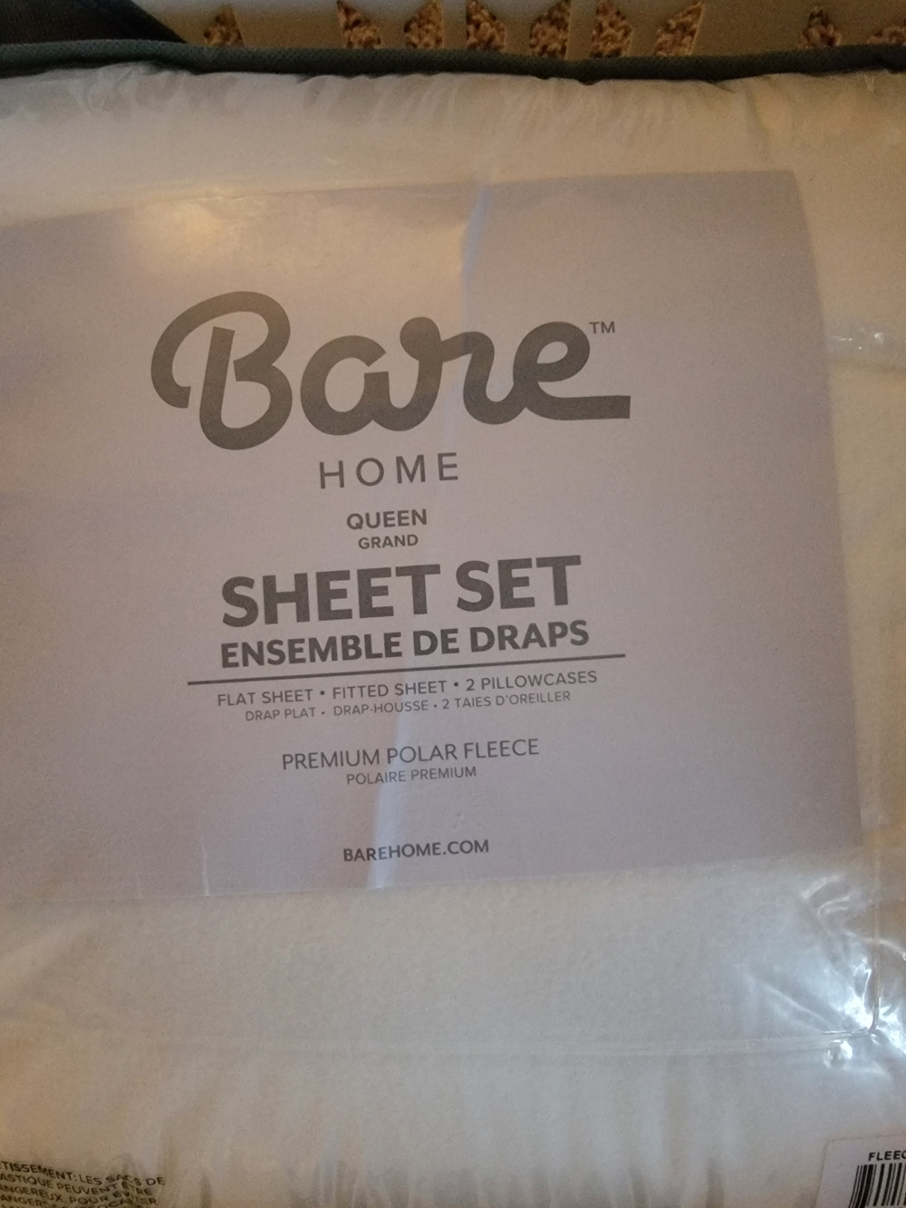 Bare Home Queen Polar Fleece Sheet Set - White